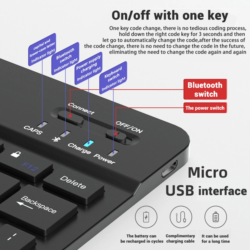 Mini teclado inalámbrico Bluet - Android Tablet Gaming Accessories reseña y precio